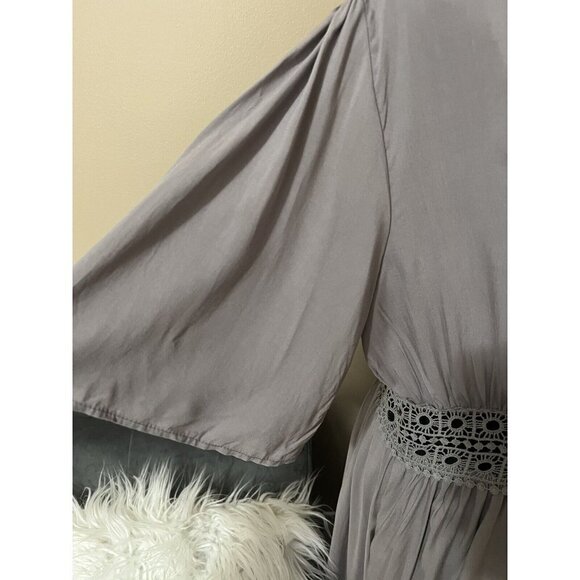 Evanhome Women's Elegant Summer Cardigan Maxi Long Gray Coverup Size Large - Picture 7 of 10
